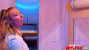 Bathroom attendant sneaks into swinger couple's public thrill