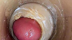 asmr super cum floods tight vagina in 4k internal closeup
