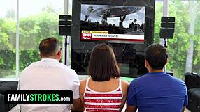 Alien shower orgy explodes with taboo family roleplay and big titty fucks!