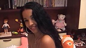 damn check out this big ass brunette in lingerie at parents house