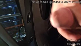 risky street handjob for young teen in the car