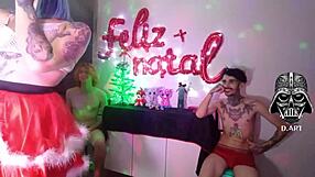 hey come play naughty christmas cosplay with us barefoot and pierced