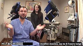 Curvy patient lainey strapped down for mandatory hitachi vibrator orgasms by tampa doctor