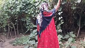 Village indian bhabhi at countryside ranch life