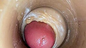 asmr super cum floods tight vagina in 4k internal closeup