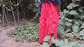 Village indian bhabhi at countryside ranch life