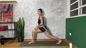 hey check out this hot tattooed girl doing yoga at home, damn she's flexible...