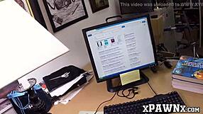 Glasses Babe Hidden Cam Fucks Broker's Monster Cock Wild Office