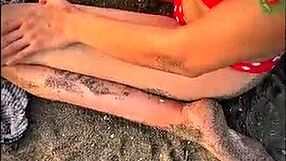 i met this petite latina stranger on the beach and she sucked my cock public