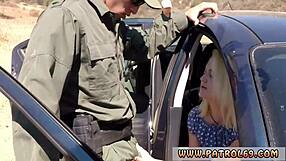 Blonde Cop Uniform Threesome HD Blowjob Facial Cumshot Group On Rubber Hood