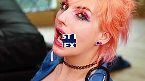 Victoria Greene's Uniform Soaks Up Cum at Milking Table