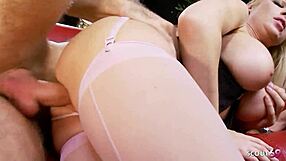 huge tits blonde in lingerie gives bareback lapdance fuck to big dick client 🔥💦