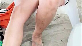 beach vacation flashing my huge tits for hubby outdoors