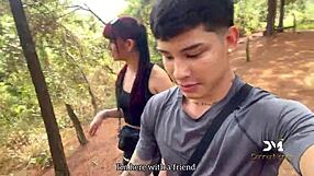 latin couple sneaks quick doggystyle fuck in forest danner mendes yenifer chacon