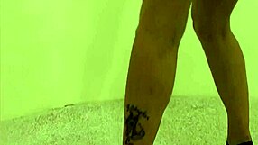 Kneeling Slut Bobs on Monster Cock with Tits Swinging Free!