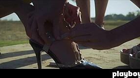 Petite teen babe dives into bold lesbian threesome fingering