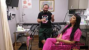 oh fuck yes nurse selena sativa's latex gloves probe patient's shaved pussy deep!