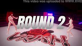 lesbian futanari duo lick boobs and pussies in wild anal battle