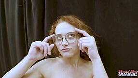 Kinky redhead teen Luna Parish pounded doggystyle deepthroat to swallow cum facial!