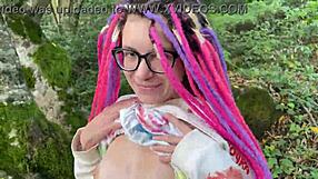 rough forest spanking has teen squirting with cum in mouth