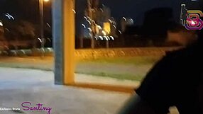 bruna santiny spots stranger and sucks his cock in public square right after husband fight
