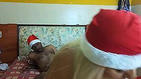 hot blonde amateur bdsm wife teases curvy black guy with blowjob and pussy fucking