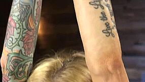 Hogtied huge tits milf whipped hard while choking on deepthroat gag