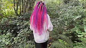 rough forest spanking has teen squirting with cum in mouth