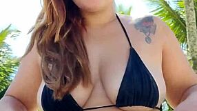 i put on this short bikini and hit the beach hunting for guys