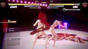 lesbian futanari duo lick boobs and pussies in wild anal battle