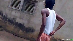 i catch my horny ebony neighbor spying while i fuck on bed