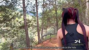 latin couple sneaks quick doggystyle fuck in forest danner mendes yenifer chacon