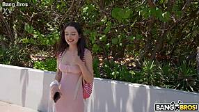 brunette repays loans riding big cock deep creampie finish
