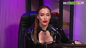 redhead domme makes men submit to her big tits fetish