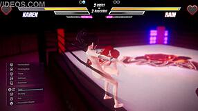 lesbian futanari duo lick boobs and pussies in wild anal battle