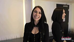Skinny ashley wolf fingers her trimmed pussy moaning with vibrator toy solo pov