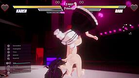 lesbian futanari duo lick boobs and pussies in wild anal battle