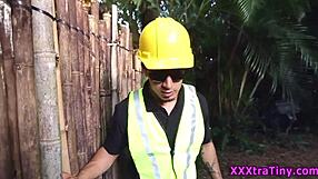 PETITE TEEN Railed By Monster Cock Outdoor!