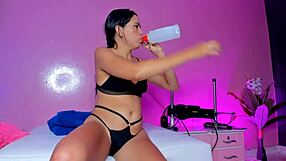 This submissive colombian whore throats monster cocks in sloppy blowbang then swallows