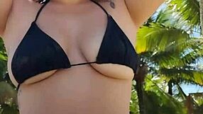 i put on this short bikini and hit the beach hunting for guys