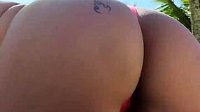 i put on this short bikini and hit the beach hunting for guys