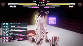 lesbian futanari duo lick boobs and pussies in wild anal battle