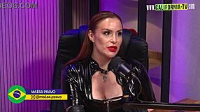 redhead domme makes men submit to her big tits fetish