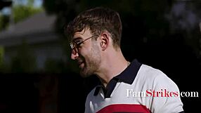 two horny blondes with big tits trick stepsons outdoors to fuck shaved pussies