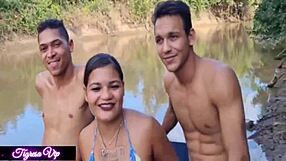 tigresa vip takes two huge cocks in ass with mia bucetinha