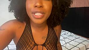 Ebony teen pornstar teases with joi countdown to explosive finish.