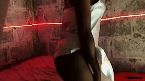 ebony babe fingers tight pussy with vibrator while giving hot blowjob