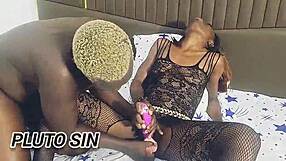 Step brother pounds Vera and ebony friend in wild double penetration outdoor fuck!