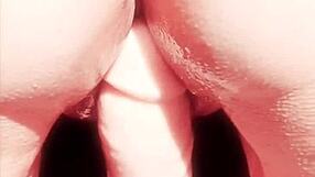 mature wife spreads her huge shaved pussy lips close up teasing wet