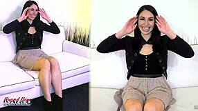 Skinny ashley wolf fingers her trimmed pussy moaning with vibrator toy solo pov